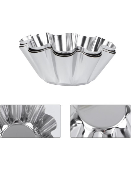 Moldes para Tartas Mikinona 6pcs Acero Inoxidable Antiadherente