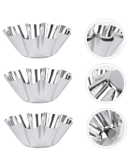 Moldes para Tartas Mikinona 6pcs Acero Inoxidable Antiadherente