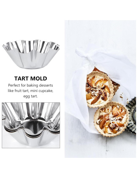 Moldes para Tartas Mikinona 6pcs Acero Inoxidable Antiadherente