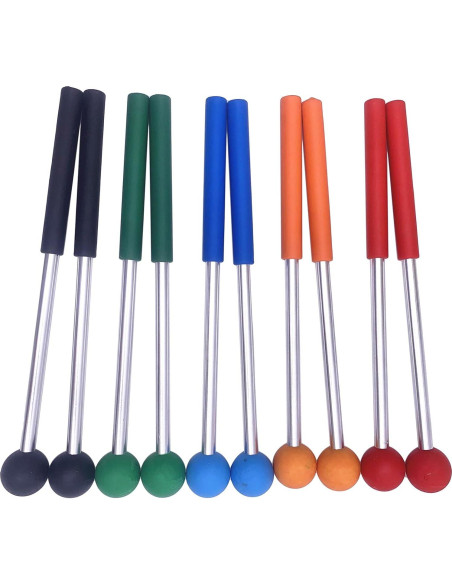 Mazas de Xilófono de Goma Negra - 23 cm - 1 Par