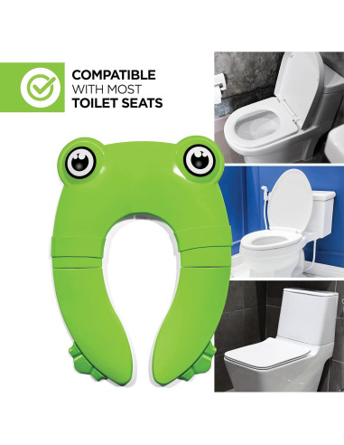 Asiento de Entrenamiento para Baño Homeify Verde con Gráfico Dino