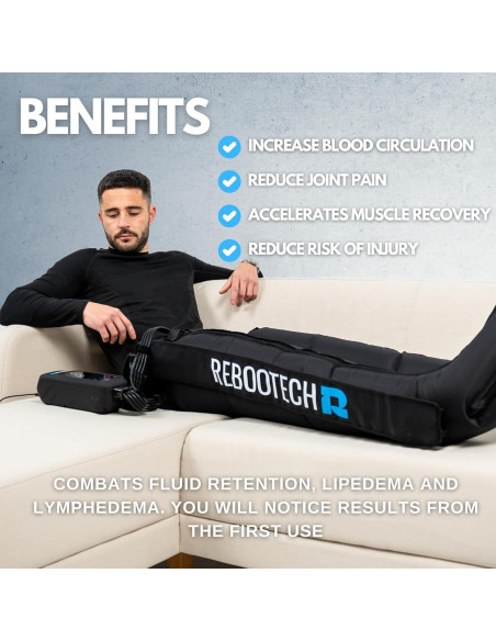 Masajeador de Piernas REBOOTECH ELITE Compresión Aire Tamaño M