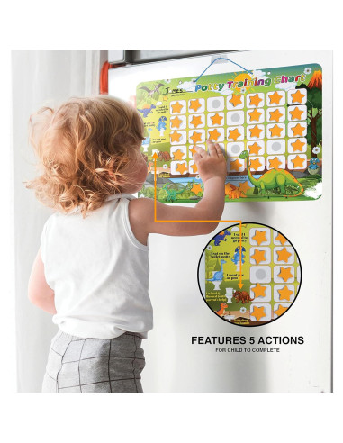 Asiento de Entrenamiento para Baño Homeify Verde con Gráfico Dino