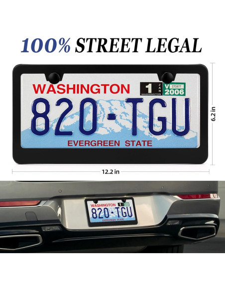 Paquete de 2 Marcos de Placa de Licencia OKLPF Aluminio Negro