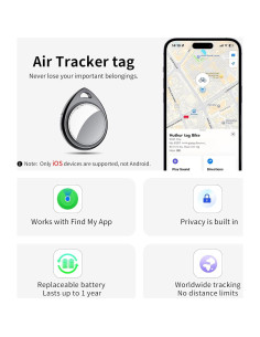 Etiquetas Air Tracker QCOQ - Paquete de 4, Bluetooth 5.3, 100dB 2
