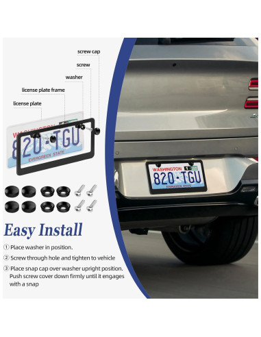 Paquete de 2 Marcos de Placa de Licencia OKLPF Aluminio Negro