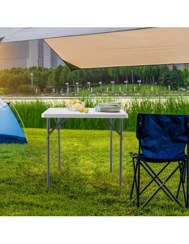 Mesa Plegable Cuadrada KAIHAOWIN 78.74 cm Blanca para Eventos