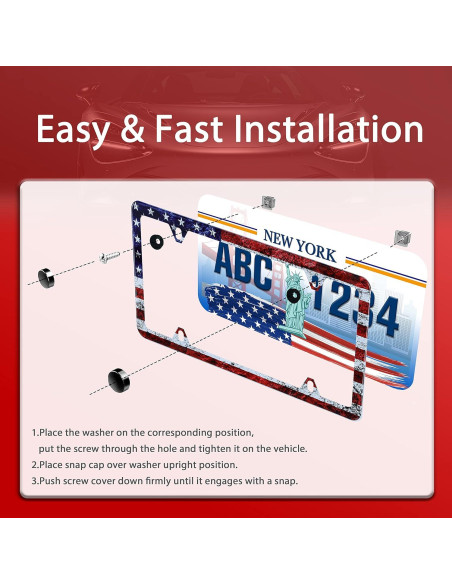 Marco de Placa de Licencia Acero Inoxidable UNINDREM Bandera Americana