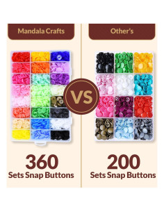 Kit de Botones a Presión Mandala Crafts T5 12mm Multicolor 2
