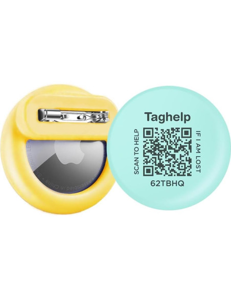 Soporte para AirTag Taghelp - Funda Silicona Verde y Amarillo