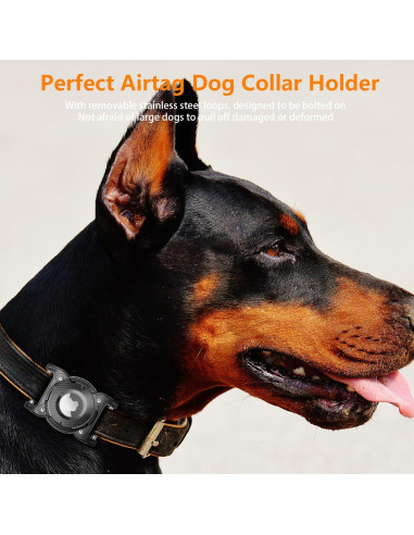 Soporte de Collar para Perro AirTag Sichy Rojo Impermeable IPX8