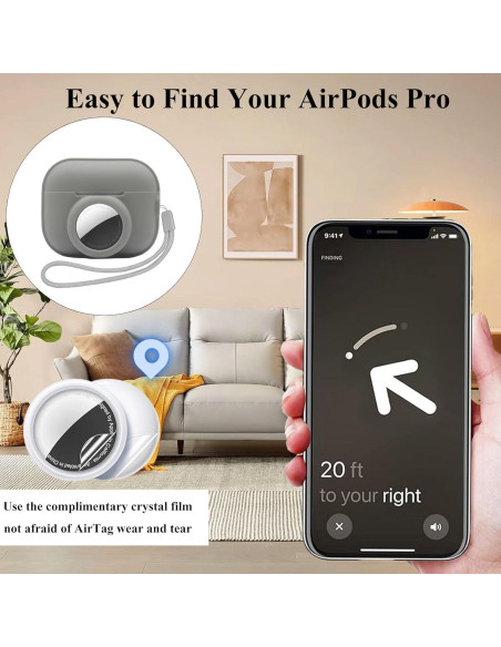 Funda Protectora 2 en 1 para AirPods Pro 2 Gen 2022 - Gris Plateado