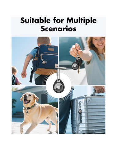 Soporte AirTag UNBREAKcable - 4 Fundas TPU Impermeables