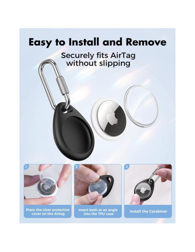 Soporte AirTag UNBREAKcable - 4 Fundas TPU Impermeables