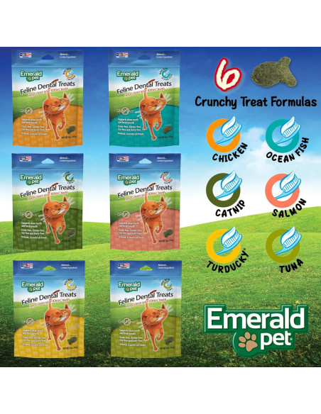 Galletas Dentales para Gatos Emerald Pet - Salmón 85 g