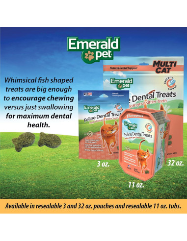 Galletas Dentales para Gatos Emerald Pet - Salmón 85 g