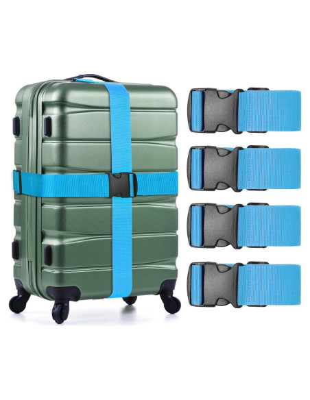 Correas de Equipaje Ajustables Milifox 4 Piezas 193 cm Azul