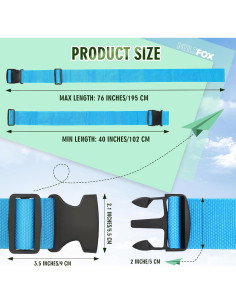 Correas de Equipaje Ajustables Milifox 4 Piezas 193 cm Azul 2