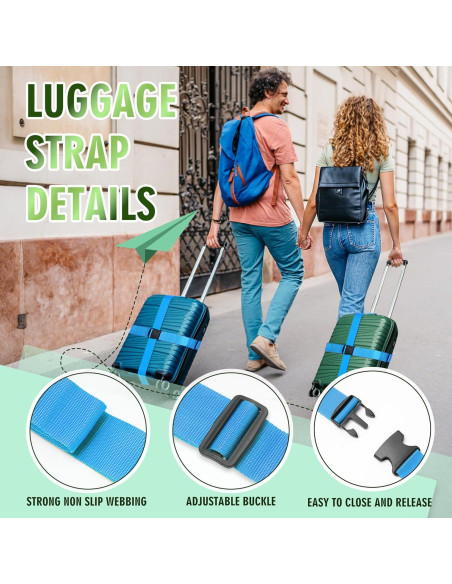 Correas de Equipaje Ajustables Milifox 4 Piezas 193 cm Azul