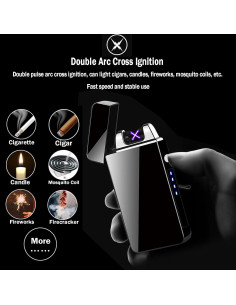 Encendedor eléctrico recargable ZOIPPDMS Z12 azul a prueba de viento 2