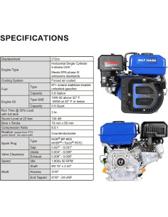 Motor BILT HARD 7HP 212cc 4 Tiempos OHV Eje Horizontal 2