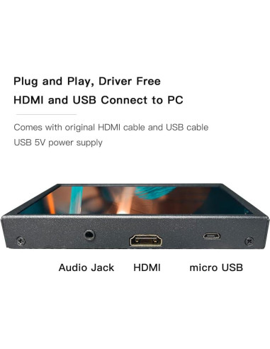 Mini Monitor Portátil 5" LESOWN IPS 800x480 Táctil