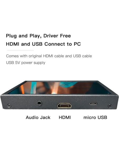 Mini Monitor Portátil 5" LESOWN IPS 800x480 Táctil