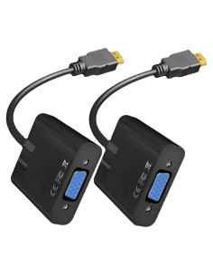 Adaptador HDMI a VGA Electronics Technology - 2 Paquete Negro