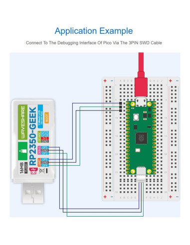 Placa de desarrollo Waveshare RP2350-GEEK con LCD 1.14"