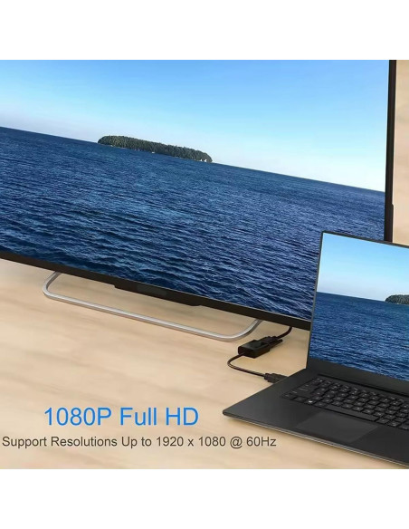 Adaptador HDMI a VGA Electronics Technology - 2 Paquete Negro