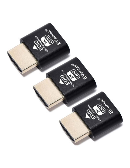 Adaptador HDMI Dummy Plug EVanlak 1080p 3 Pack - Virtual Display