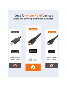 Cable Micro HDMI a HDMI 4K 1.83m CableCreation Alta Velocidad 2