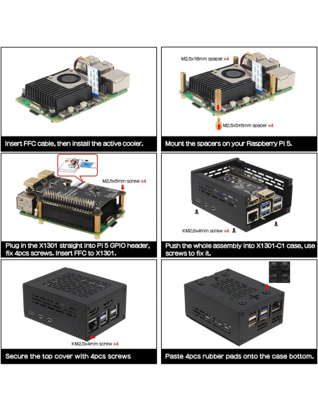 Adaptador HDMI a CSI-2 Geekworm X1301 con Caja y Fuente 27W