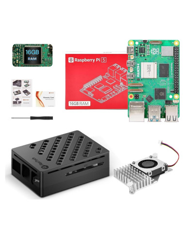 Kit Raspberry Pi 5 Vemico 16GB con Enfriador y Caja Protectora