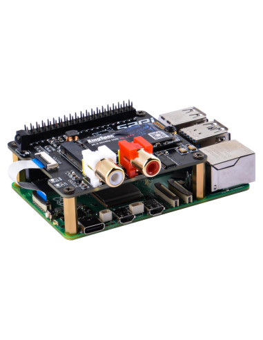 Hat DAC HiFi GeeekPi para Raspberry Pi 5 con PCIe a SSD NVMe