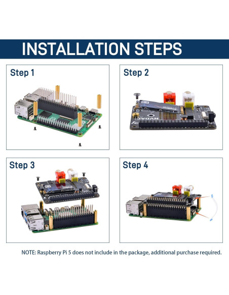 Hat DAC HiFi GeeekPi para Raspberry Pi 5 con PCIe a SSD NVMe