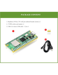 Placa Microcontrolador UeeKKoo Pico 2 W con WiFi y Bluetooth 2