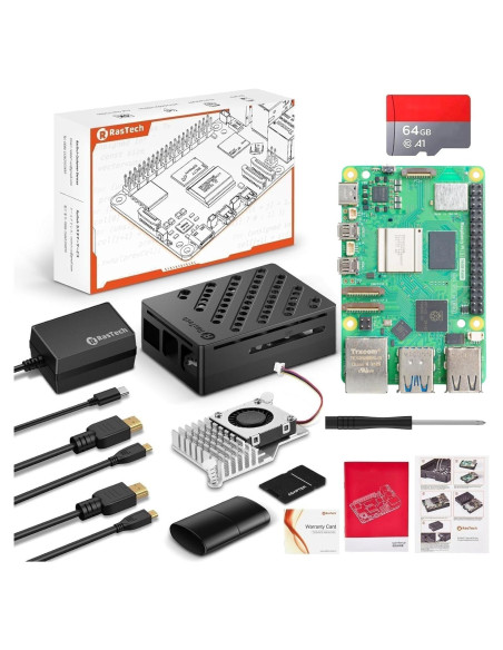 Kit Raspberry Pi 5 16GB RasTech con Enfriador y Fuente 27W