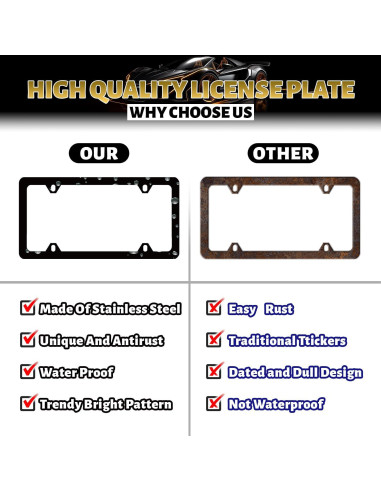 Marco de Placa de Licencia MUAWUOIK Olas del Océano 31.2x16 cm