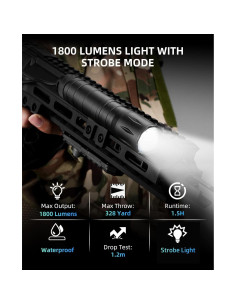Linterna Táctica EZshoot 1800 Lúmenes para Rifle Mlok 2