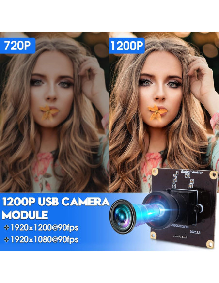 Cámara USB IFWATER 2MP 90fps Obturador Global 1200P