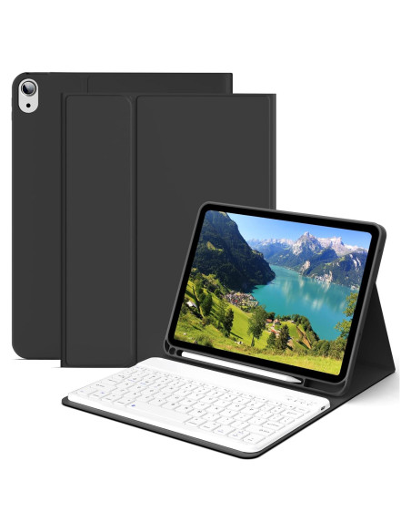 Funda de teclado KENKE para iPad 10 y 11 generación, negra