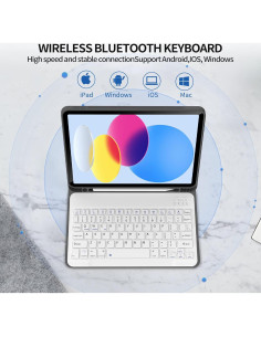 Funda de teclado KENKE para iPad 10 y 11 generación, negra 2