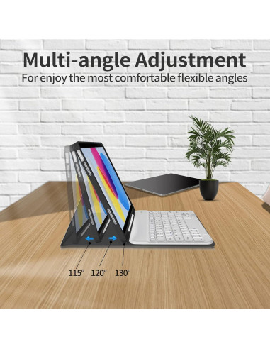 Funda de teclado KENKE para iPad 10 y 11 generación, negra