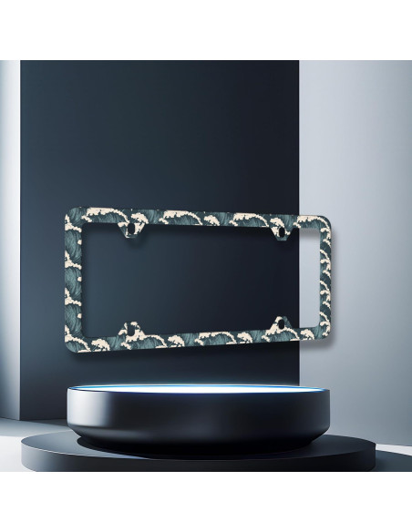 Marco de Placa de Licencia MUAWUOIK Olas del Océano 31.2x16 cm Marco de Placa de Licencia MUAWUOIK Olas del Océano 31.2x16 cm