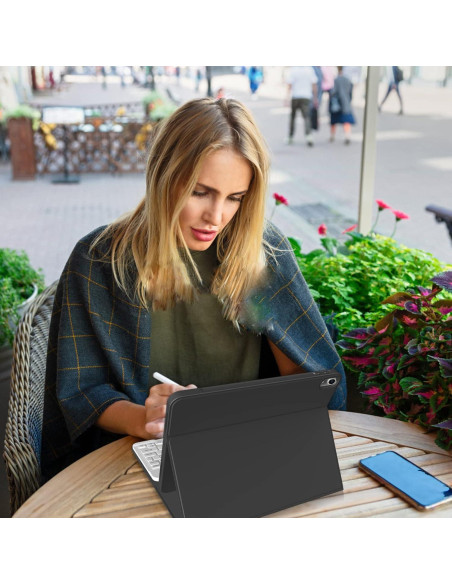 Funda de teclado KENKE para iPad 10 y 11 generación, negra