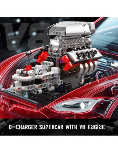 Kit de Motor V8 Mould King 10225 - 855 Piezas STEM para Niños