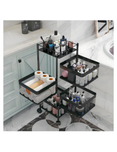 Estante de Almacenamiento Rotatorio xinyourui 4 Niveles Negro