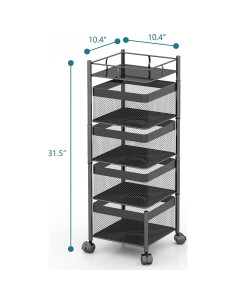 Estante de Almacenamiento Rotatorio xinyourui 4 Niveles Negro 2