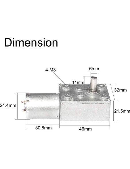Motor de Engranaje DC 12V 0.6RPM BBQ Driver 25kg.cm